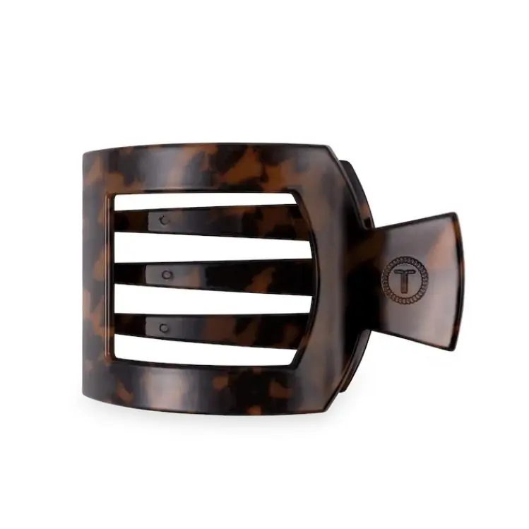 Teleties Large Flat Square Hair Clip Tortoise Markenware
