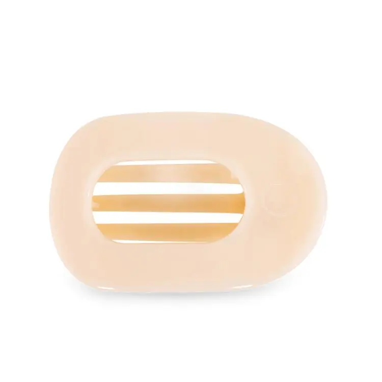 Teleties Flat Round Clip groß Almond Beige Neue Ware