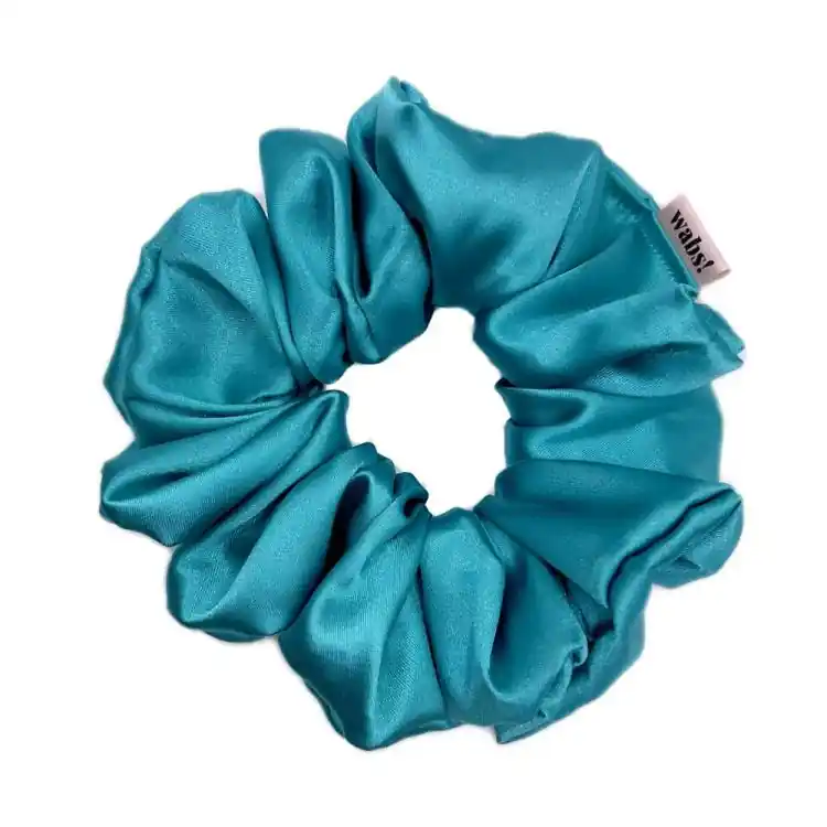 Sichere Zahlung What a bun! Scrunchie Large Satin Ocean Blue