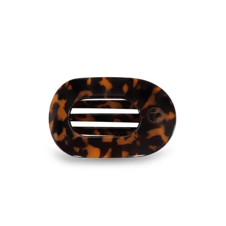 Garantierte Lieferung Teleties Flat Round Clip klein Tortoise
