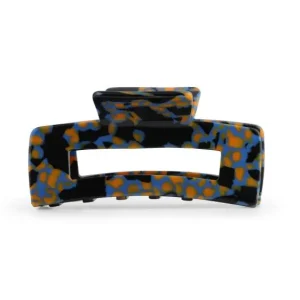 Expressversand Big Metal London Donatella Resin Bulldog Hairclip Blue/Black/ Orange