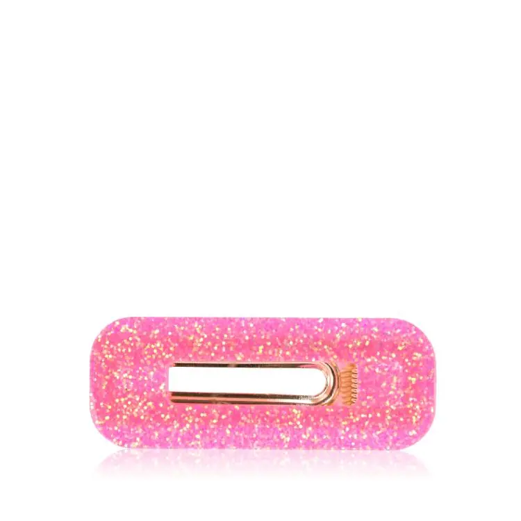 CG Home rechteckige Haarspange Neonpink Glitzer Garantierte Lieferung