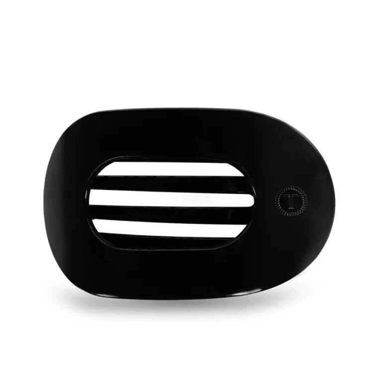 Teleties Flat Round Clip groß Jet Black Markenware