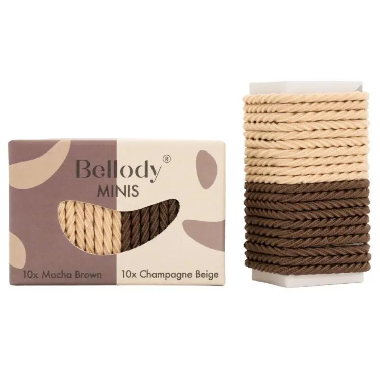 Sonderangebot Bellody Minis Haargummi Mischpaket Mocha Brown & Champagne Beige