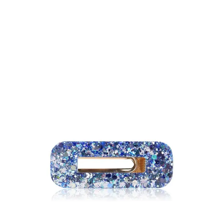 Saisonangebot CG Home rechteckige Haarspange holographisch blau