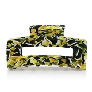 Neu Im Sortiment Big Metal London Sophia Resin Bulldog Hairclip Yellow/ White/ Black