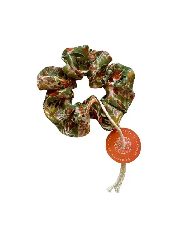 House of Scrunchies Grüne Chiffon Blumen Midi Online Kaufen