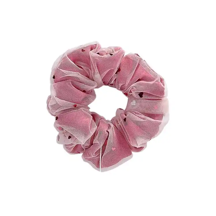What a bun! Scrunchie Mini Satin Heart Red Ausverkauf