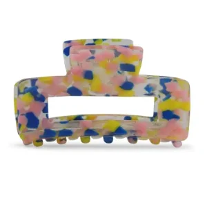 Nur Für Kurze Zeit Big Metal London Dorothea Bulldog Hairclip Blau Gelb Pfirsich