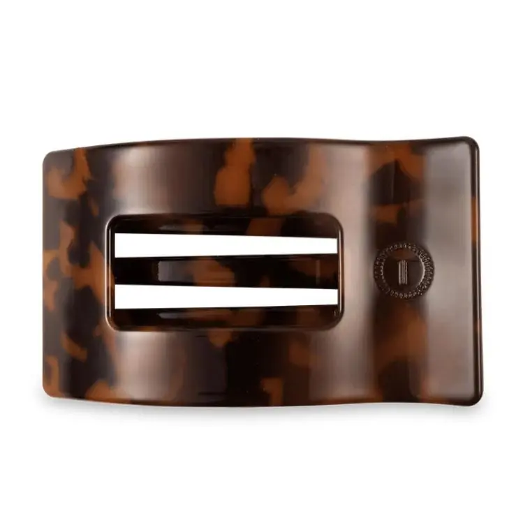 Teleties Large Flat Rectangle Hair Clip Tortoise Neu Im Sortiment