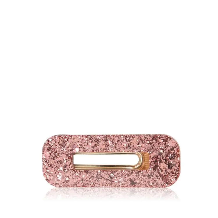 CG Home rechteckige Haarspange rosegold glitzer Neu