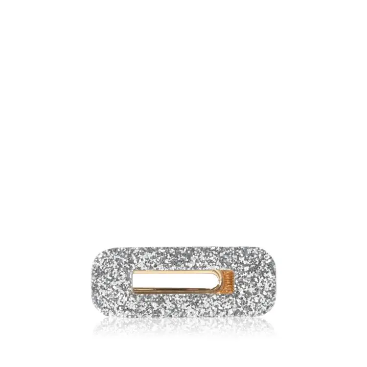 Abverkauf CG Home rechteckige Haarspange silber glitzer