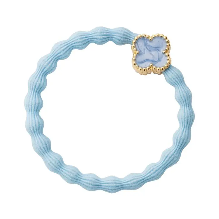 Rabatt ByEloise London Enamel Gold Quatrfoil Sky Blue