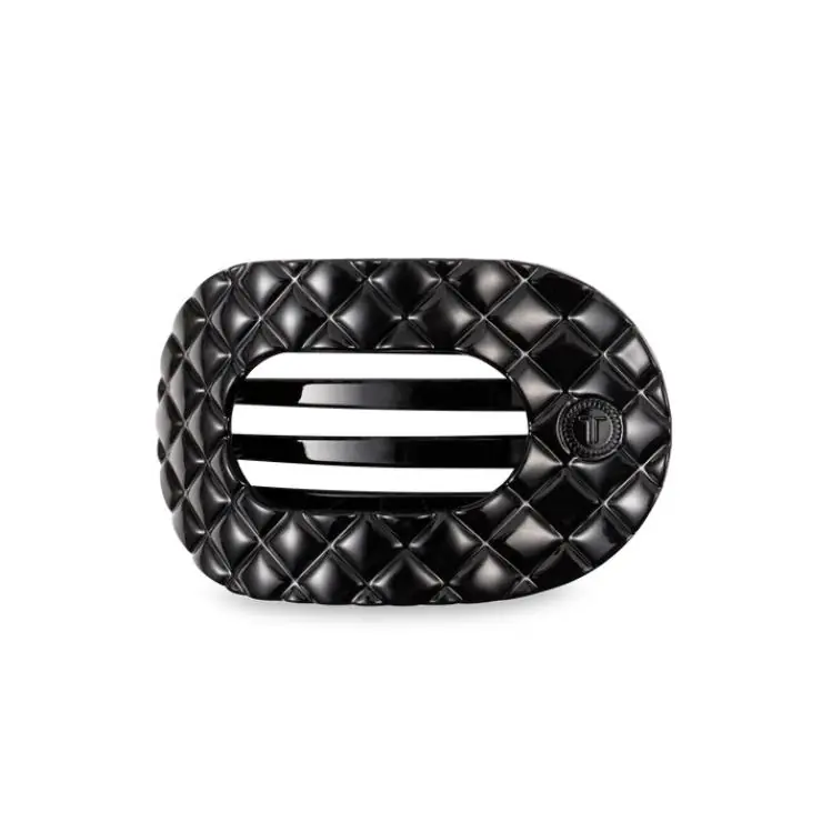 Garantierte Lieferung Teleties Flat Round Clip medium Jet Black Quilted