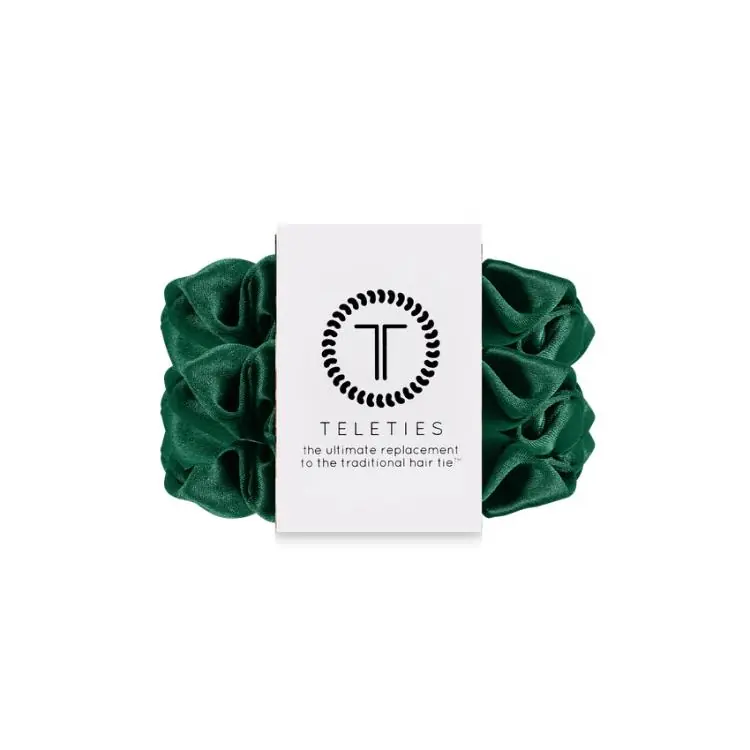 Teleties Silk Scrunchie groß Evergreen Billig
