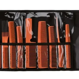 Solange Der Vorrat Reicht Eurostil Profi-Friseurset mit 9 Kämmen, Nylon orange
