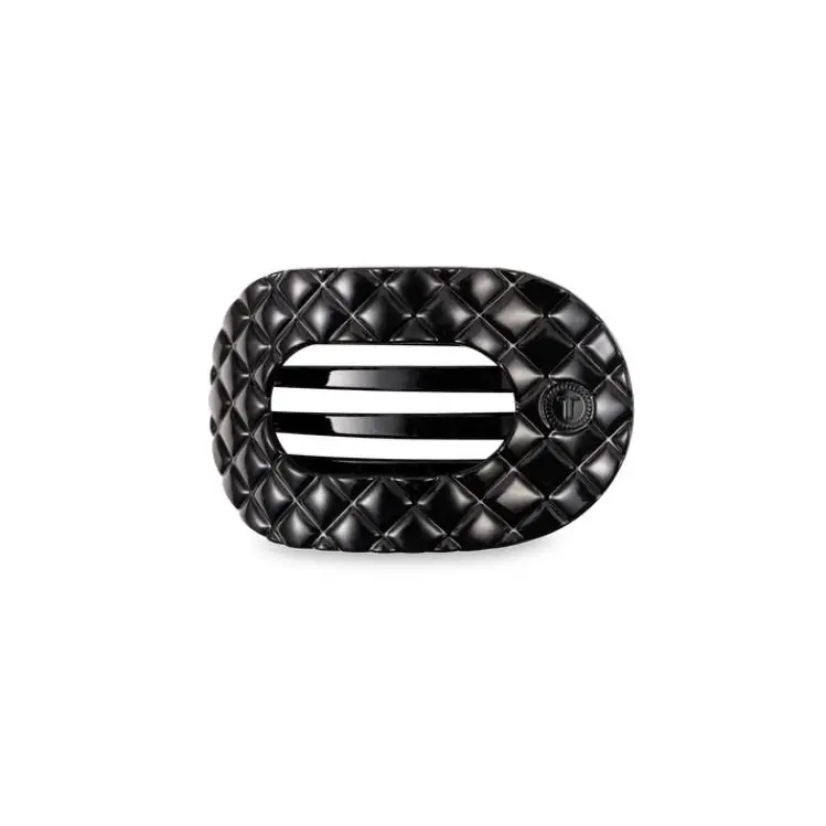 Knallerangebot Teleties Flat Round Clip klein Jet black Quilted
