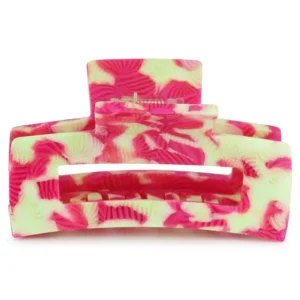 Abverkauf Big Metal London Emma Bulldog Haarclip Pink Yellow