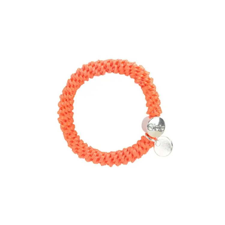 Ausverkauf Giulu Haargummi Silber in neon orange