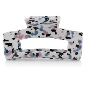 Neue Kollektion Big Metal London Donatella Resin Oversized Bulldog Hairclip White/ Blue/ Black