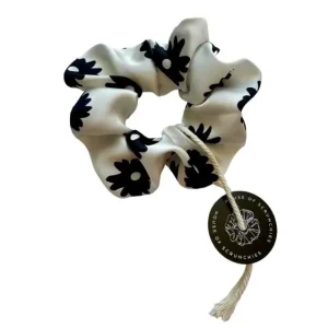 Direktkauf House of Scrunchies Schwarz/ Weiß Satin Blumen Maxi