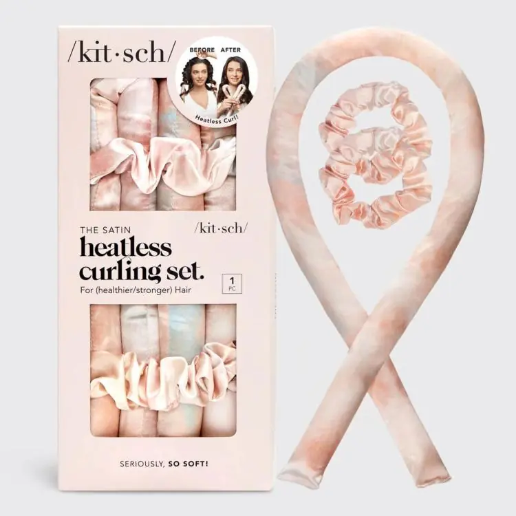 Kitsch Satin Heatless Curling Set - Sunset Tie Dye Echt