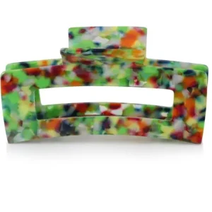 Big Metal London Erica Statement Bulldog Hairclip Green Orange Neuheit