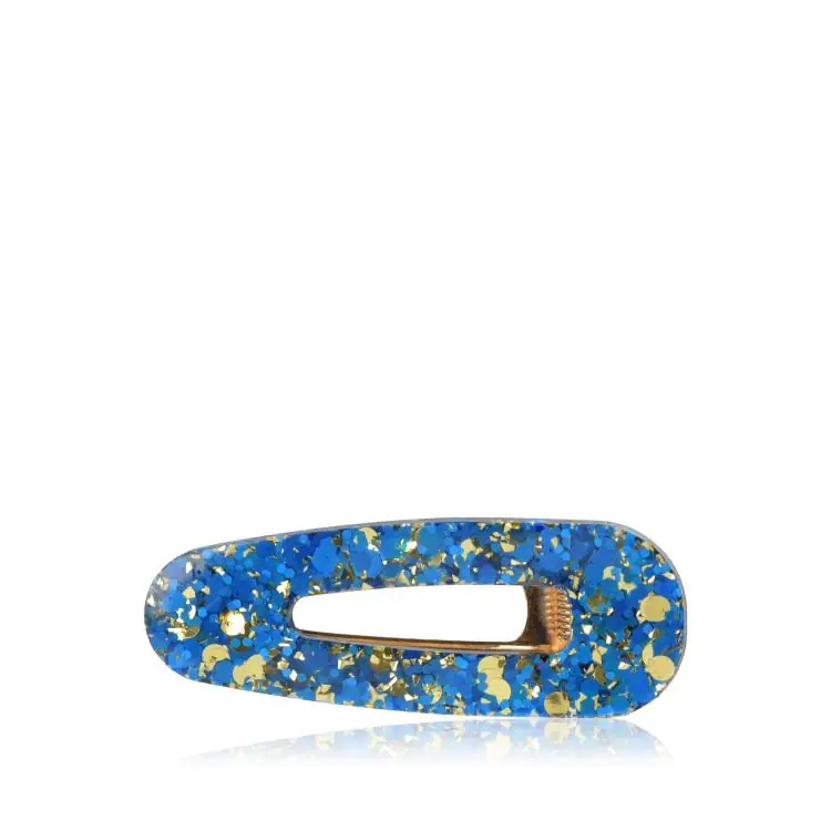 CG Home Dreieckige Haarspange Blau Glod Glitzer Markenware