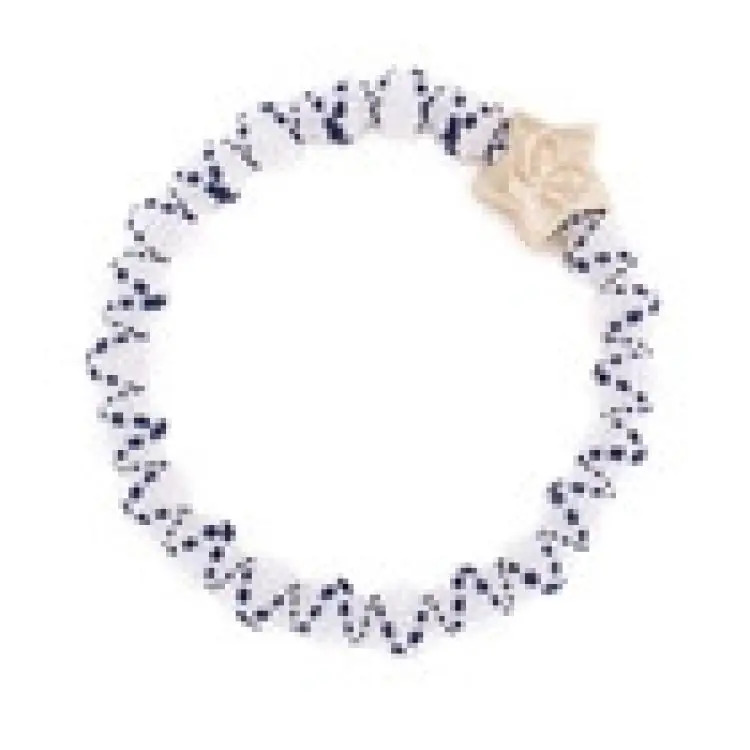 Ausverkauf ByEloise London Gold Star Crisscross Navy on White