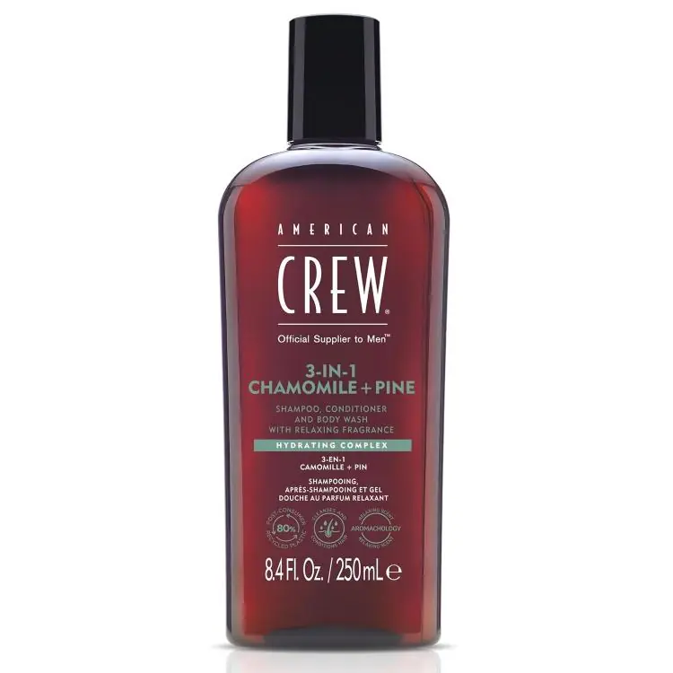 American Crew 3-in-1 Chamomilie + Pine hair-body-wash Solange Der Vorrat Reicht