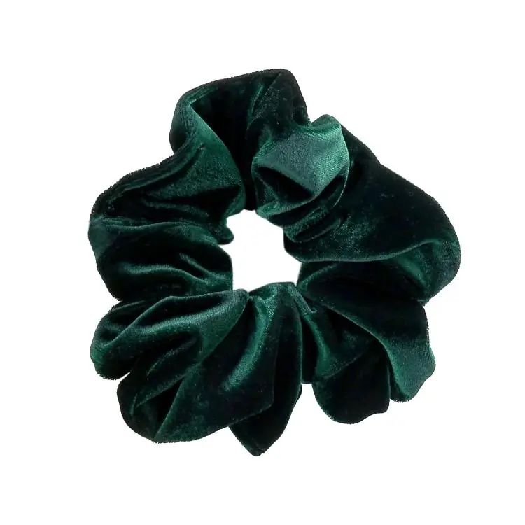 Wochenendangebot What a bun! Scrunchie Large Velvet Forrest Green
